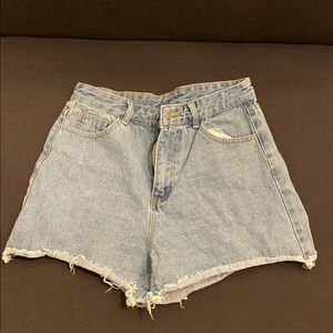 Denim High Waisted shorts, Levi’s 504 dupe, size Large, Never worn.